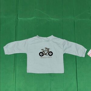 Cat & Jack Light Blue Bicycle Graphic Long Sleeve Tee